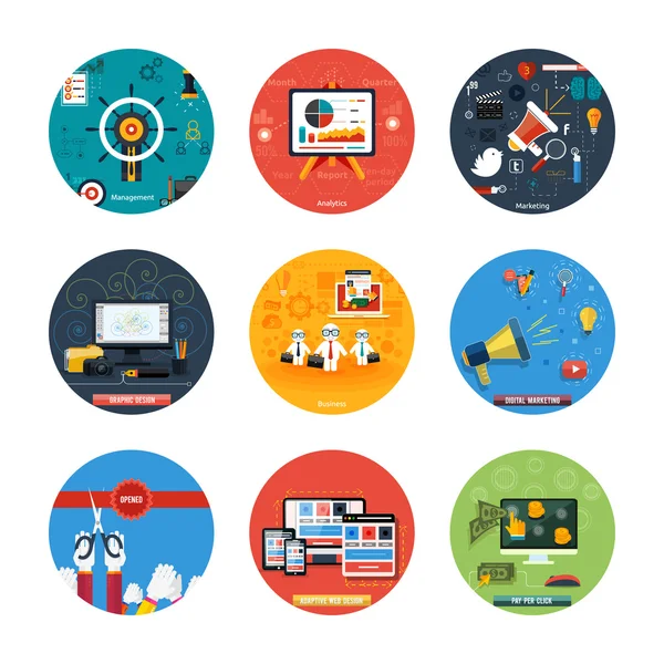 Icons for web design, seo, social media — Stock Vector