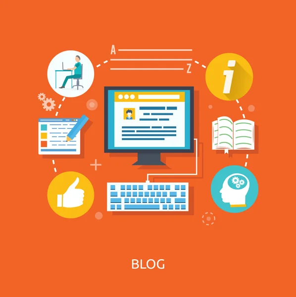 Blogging and writing for website — Stock Vector