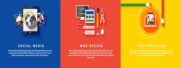 Icone per web design, seo, social media — Vettoriale Stock