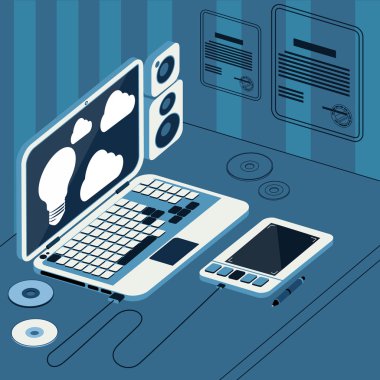laptop ile tablet ve tablo sütunları