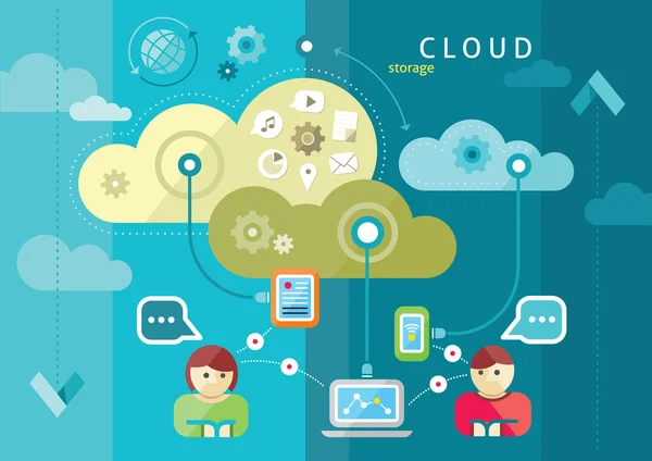 Cloud computing concepto de Internet — Vector de stock