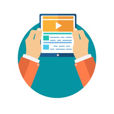 Adam akıllı telefon elinde tutan ve video izlerken