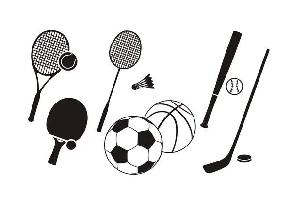 Raqueta de palo de hockey tenis béisbol bádminton — Vector de stock