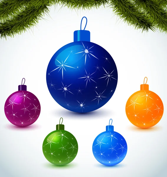 Colorful christmas balls — Stock Vector