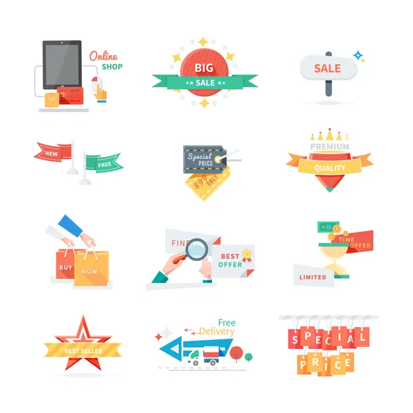Stickers labels tags set — Stock Vector