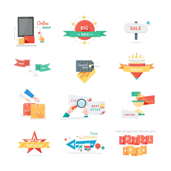 Stickers etiketten tags set — Stockvector