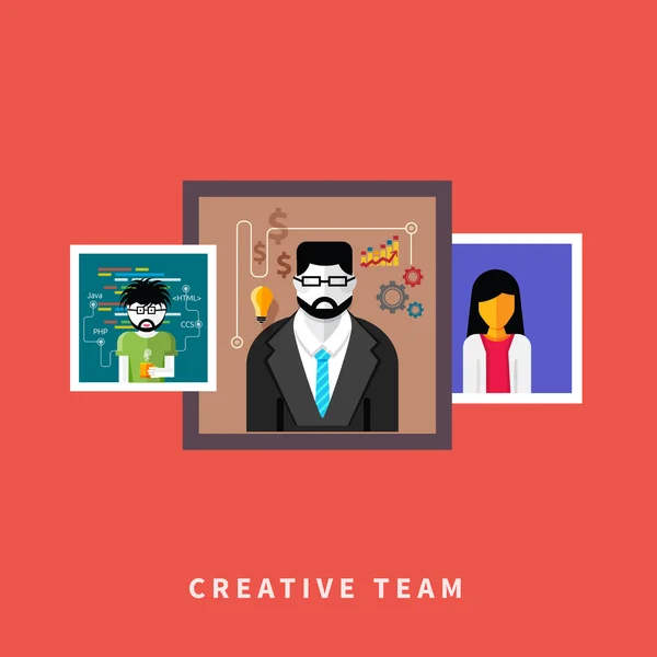 Retratos de personas del equipo creativo — Vector de stock