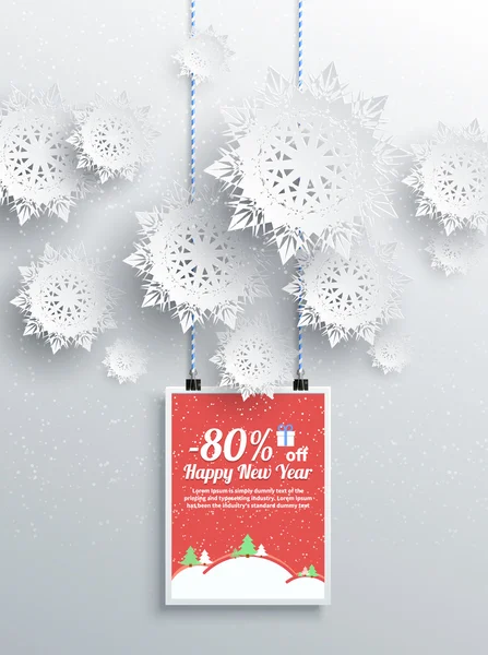 Zimní vánoční prodej grafických prvků — Stockový vektor