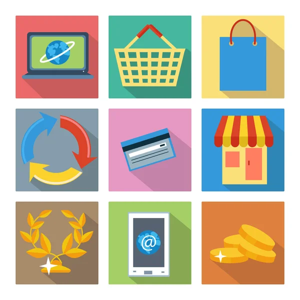 Icone per internet shopping e banking — Vettoriale Stock