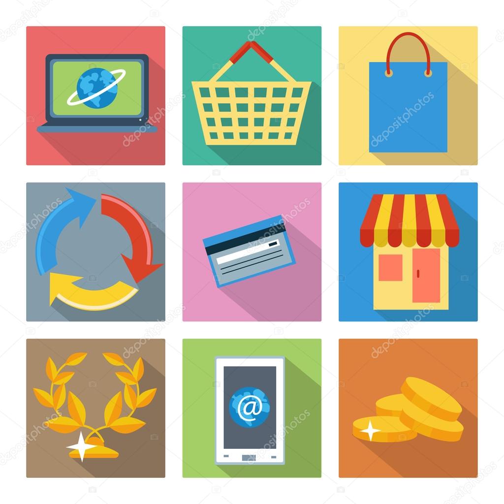 Icons for internet shopping and banking