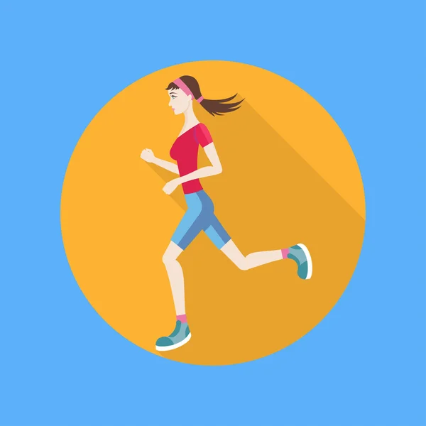 Löpande kvinna — Stock vektor