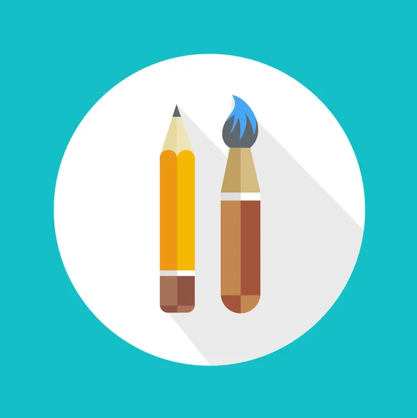 Kalem ve fırça simgesini — Stok Vektör