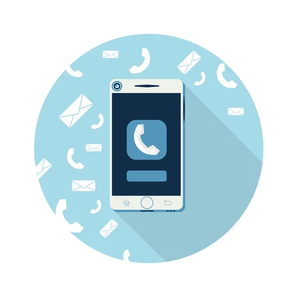 Akıllı telefon çağrı ve mesaj gönderir — Stok Vektör