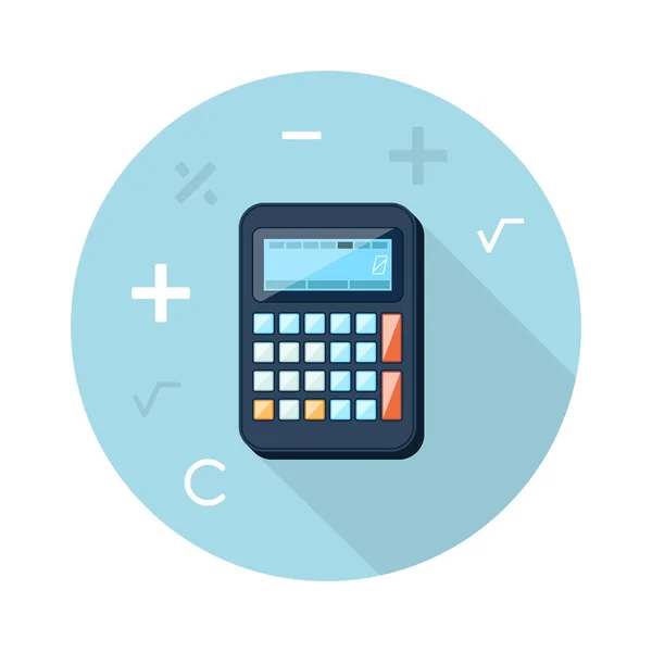 Platte Concept calculatorpictogram — Stockvector