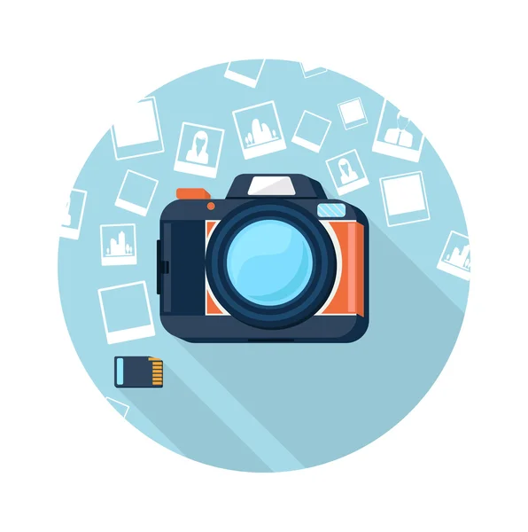 Fotoaparát s obrázky — Stockový vektor