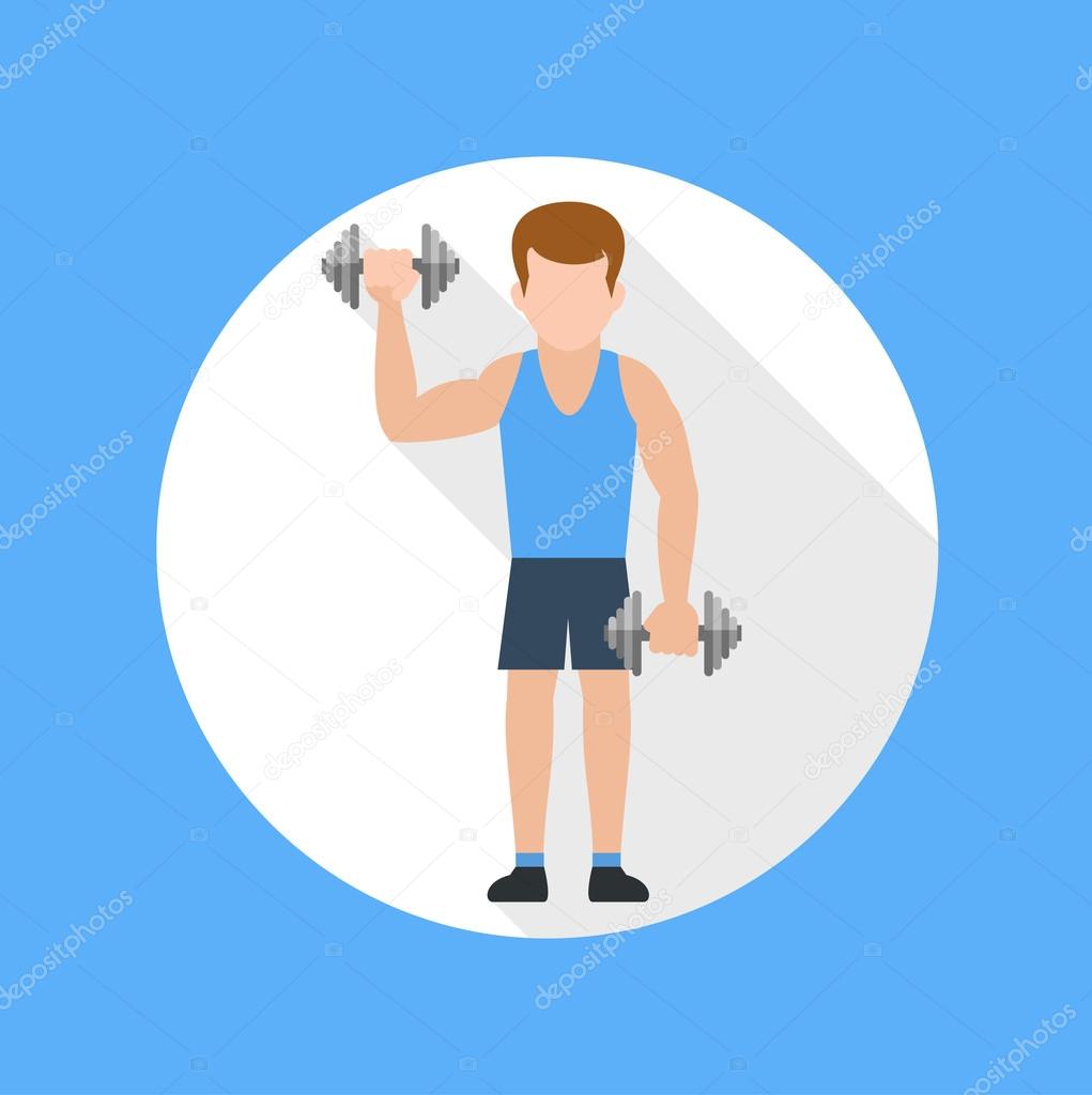 Man doing exercises with barbell
