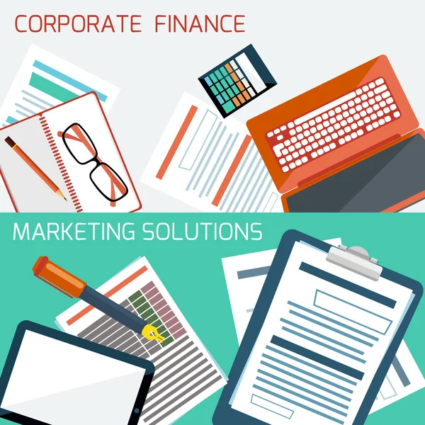 Finance d'entreprise, solution marketing — Image vectorielle