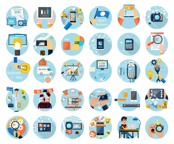 İş presenteshion için Icons set