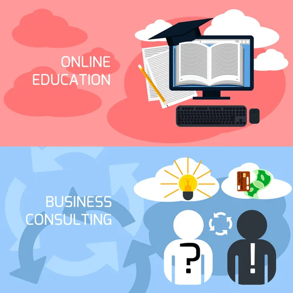 Online education, business consulting — Stock Vector