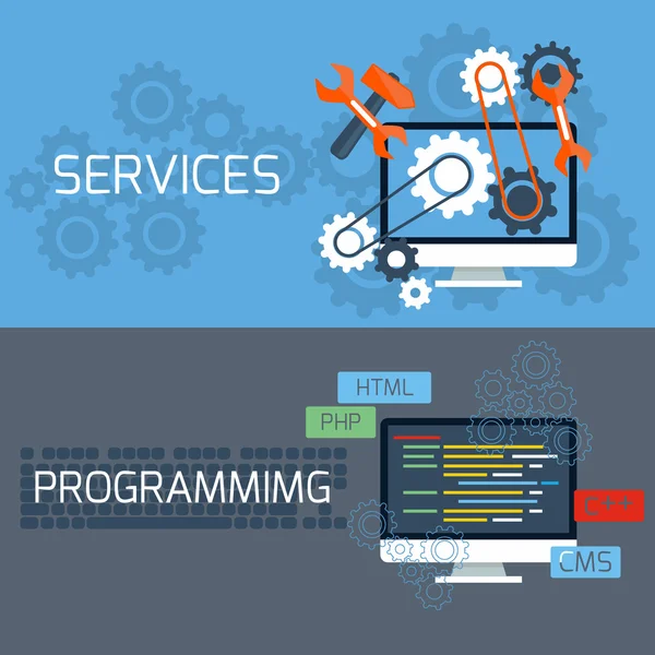Concepto de servicios y programación Vector De Stock