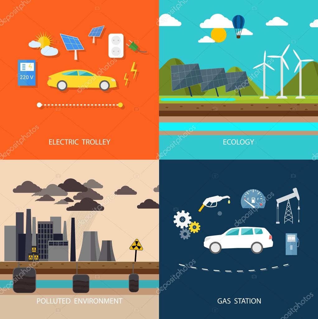 Electric car and petrol car Stock Vector Image by ©robuart #57892749