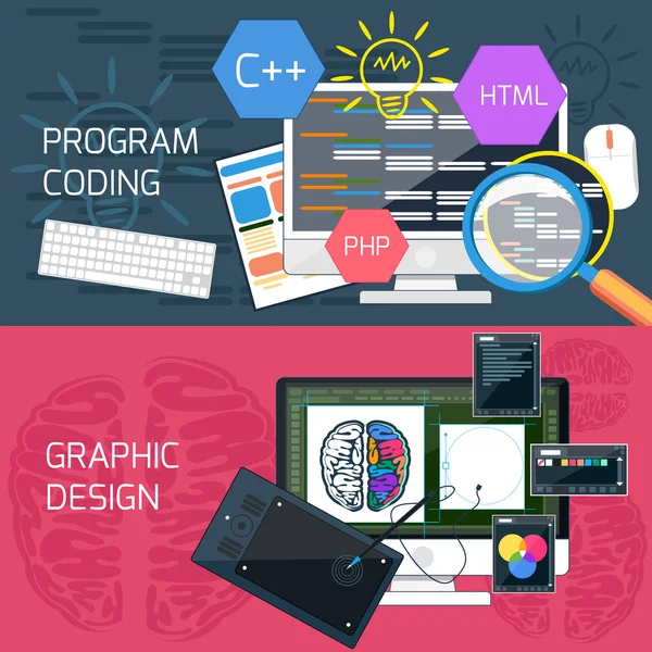 Programación y diseño gráfico — Vector de stock