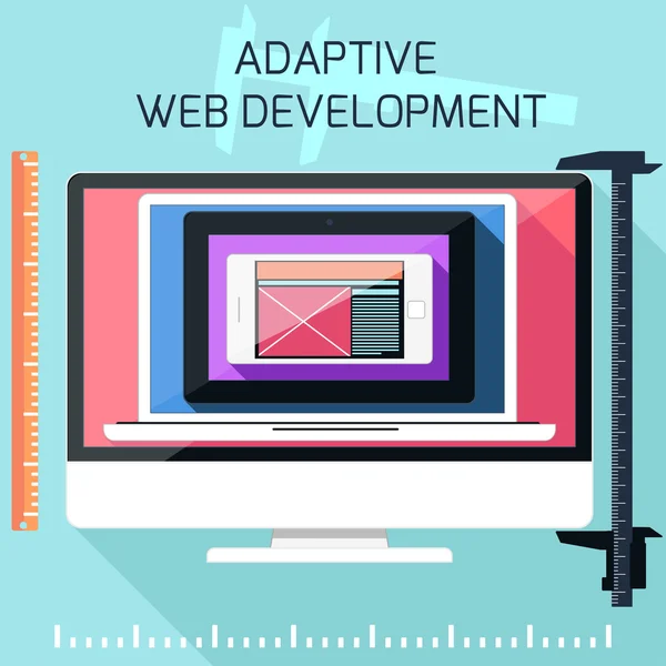 Pictogrammen voor adaptieve Webdevelopment — Stockvector