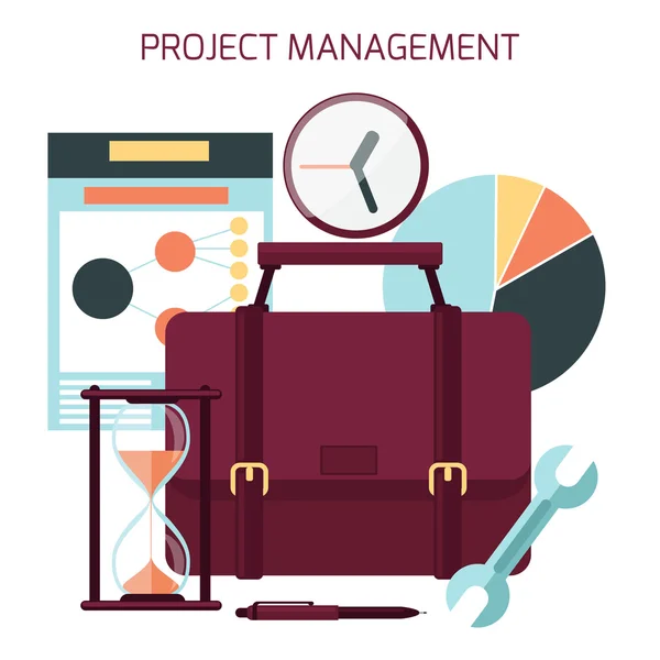 Flache Gestaltung des Projektmanagements — Stockvektor