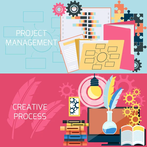 Flat design of project management — Stock Vector