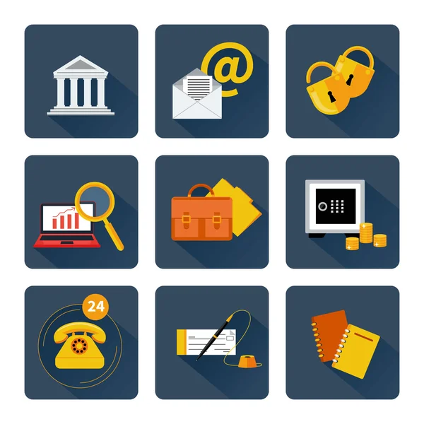 Icon Set für Finanz- und Bankdienstleistungen — Stockvektor