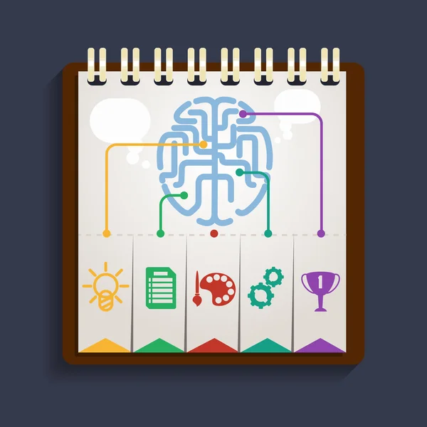 Hirnanalyse auf Klemmbrett — Stockvektor
