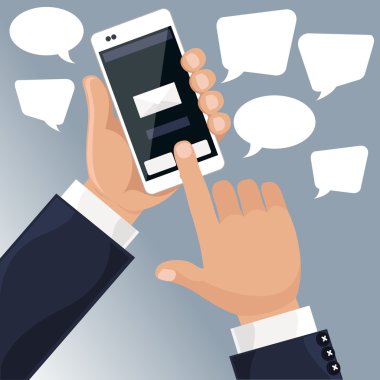 Akıllı telefon elinde tutan adam