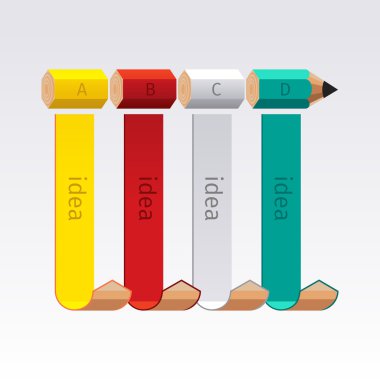 İş kalem merdiven infographics seçeneği