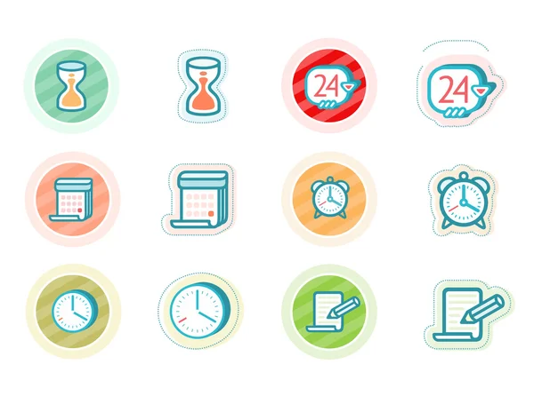 Time and date icons — Stock Vector