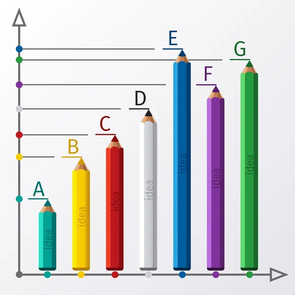 Oktatás ceruza lépcsőház infographics lehetőség — Stock Vector