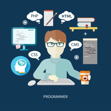 Çalışma alanı üzerinde dijital cihazlar ile erkek programcı