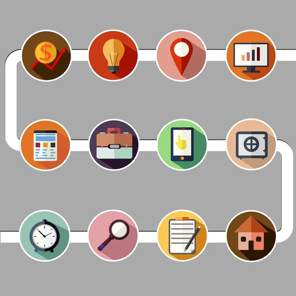 Business management and data analytics icon set — Stock Vector