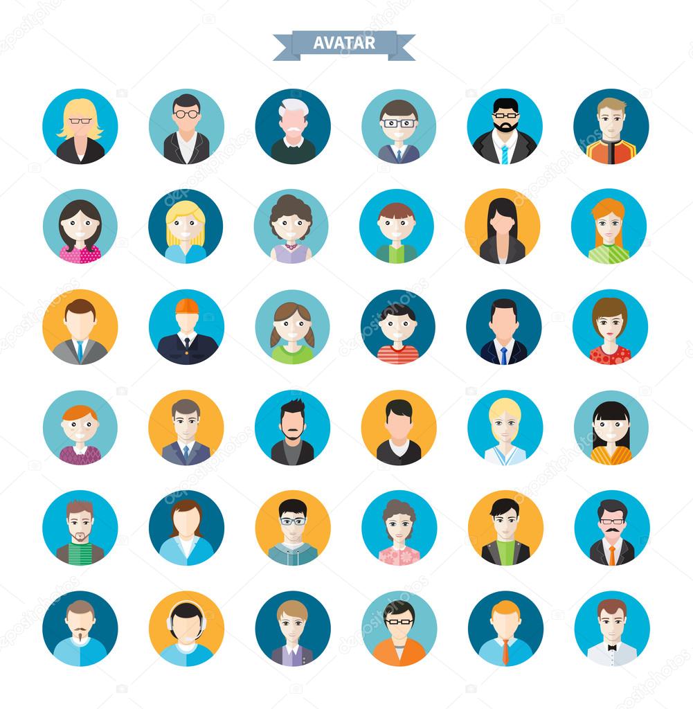 People Avatars Vector Free Icon Set 