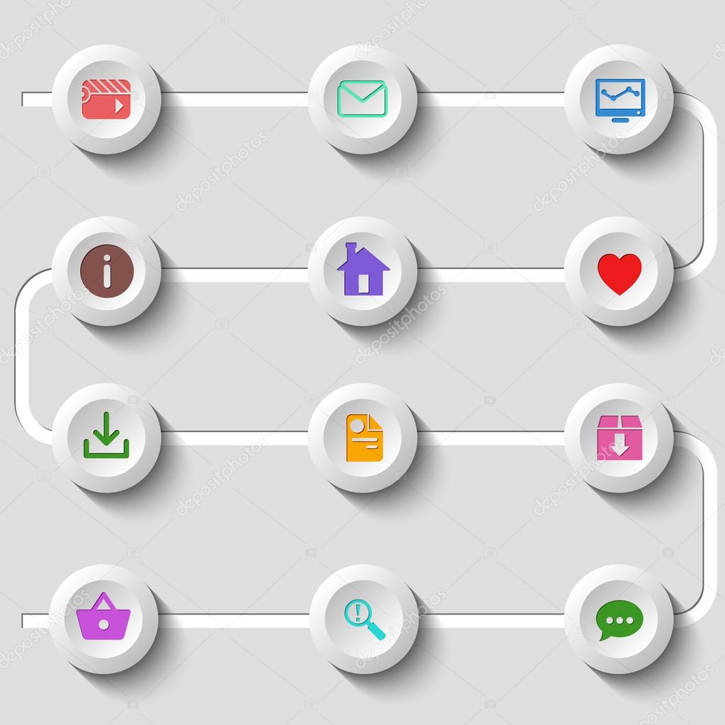 Flat design set of web and mobile icons