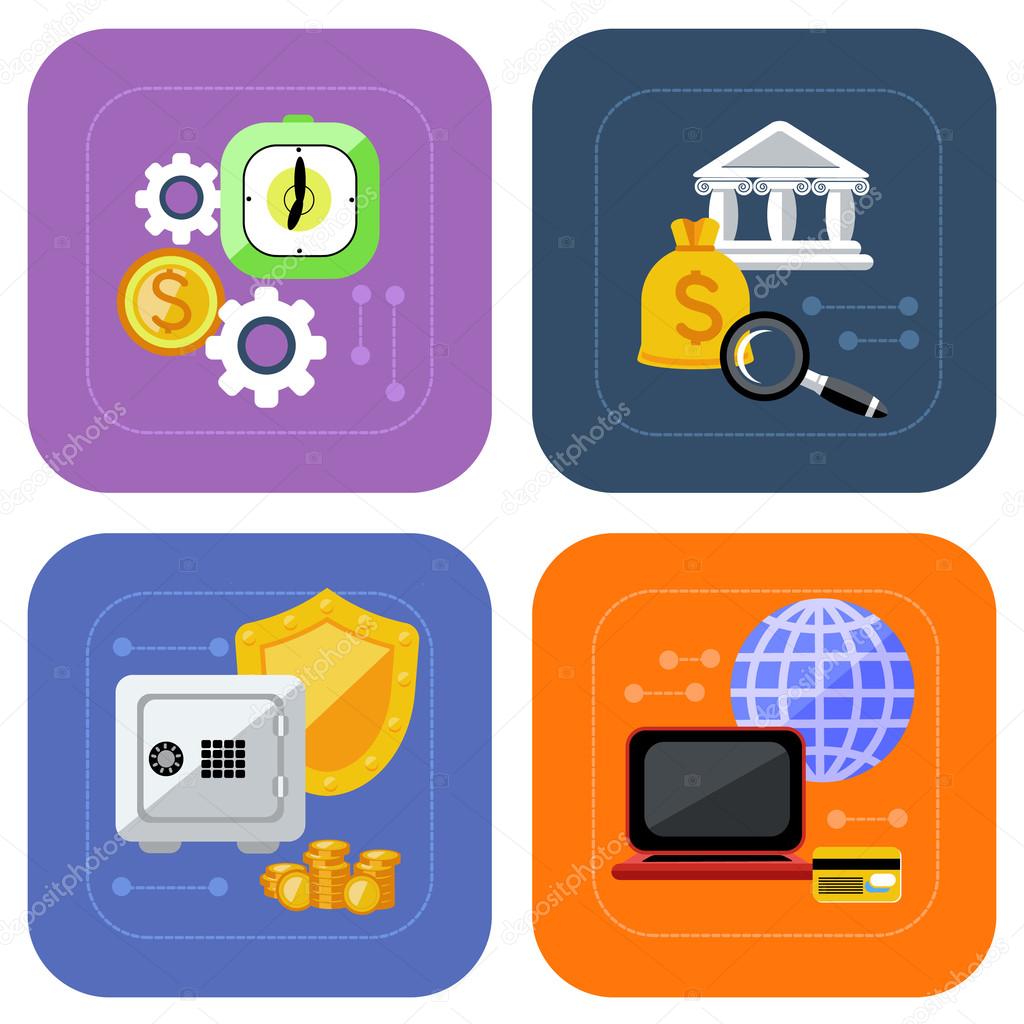 Banking and finance investment icon set
