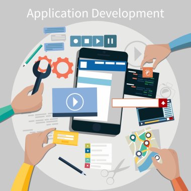 Mobile application development concept