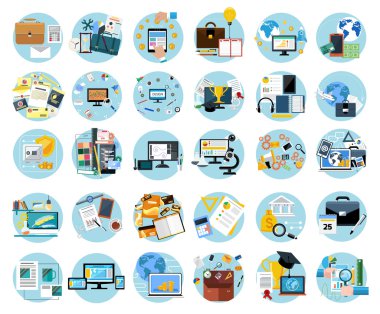 İş için afişler Icons set