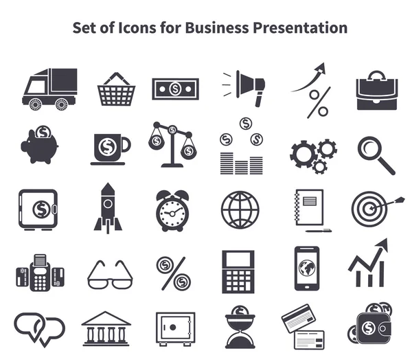 Set of business icons — Stock Vector