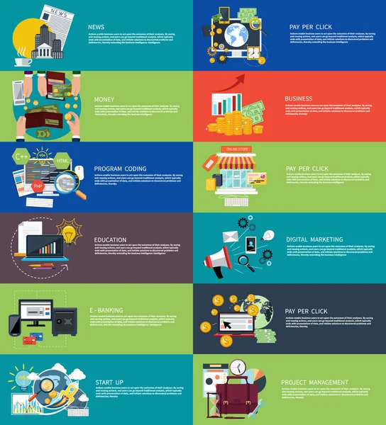 İş için afişler Icons set