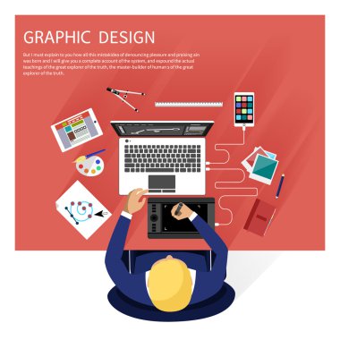 Grafik tasarım ve tasarımcı araçları kavramı