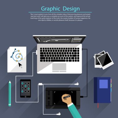 Grafik tasarım ve tasarımcı araçları kavramı