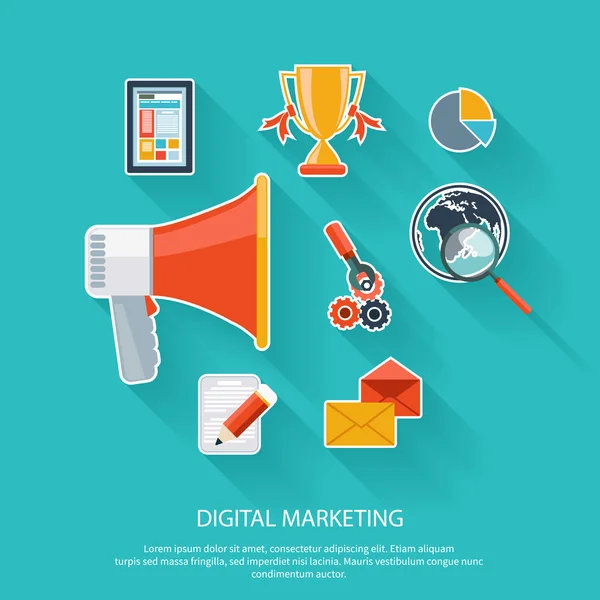 Concepto de marketing digital — Vector de stock