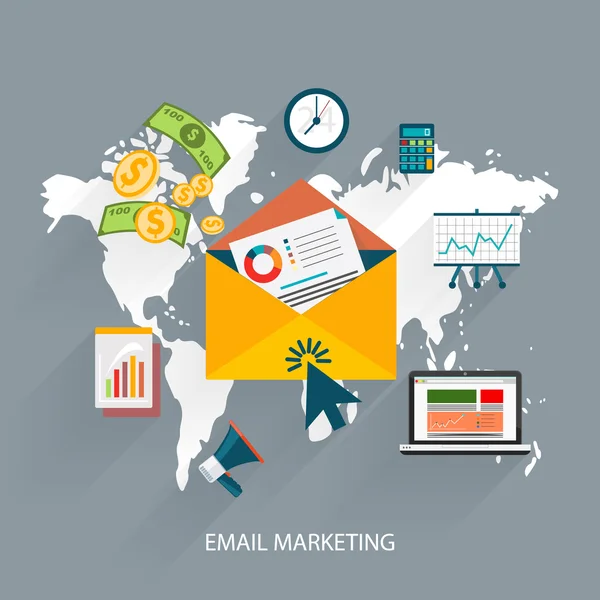 Concetto di Email Marketing — Vettoriale Stock