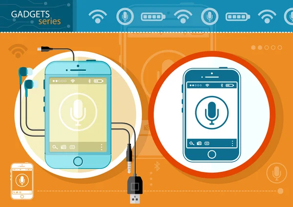 Mobile phone wireless communication technology — Stock Vector