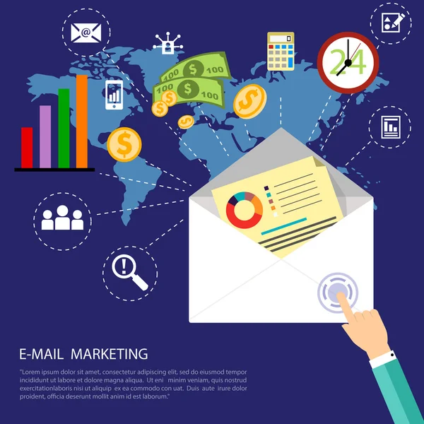 Concetto di Email Marketing — Vettoriale Stock